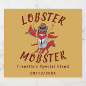 Kreeft Mobster 🦞 Funny Cartoon Gangster Likeurfles Etiket (Enkel label)