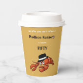 Kreeft Mobster 🦞 Funny Cartoon Gangster Papieren Bekers (Achterkant)