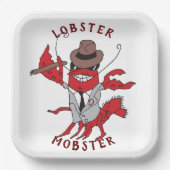 Kreeft Mobster 🦞 Funny Cartoon Gangster Papieren Bordje (Voorkant)