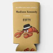 Kreeft Mobster 🦞 Funny Cartoon Gangster Seltzer Blikjeskoeler (Achterkant)