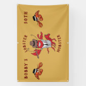 Kreeft Mobster 🦞 Funny Cartoon Gangster Spandoek (Verticaal)