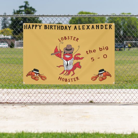 Kreeft Mobster 🦞 Funny Cartoon Gangster Spandoek (Insitu)