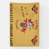 Kreeft Mobster 🦞 Funny Cartoon Gangster Spandoek (Verticaal)
