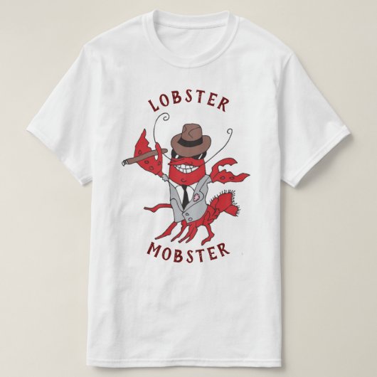 Kreeft Mobster 🦞 Funny Cartoon Gangster T-shirt (Design voorkant)