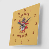 Kreeft Mobster 🦞 Funny Cartoon Gangster Vierkante Klok (Hoek)