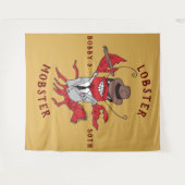 Kreeft Mobster 🦞 Funny Cartoon Gangster Wandkleed (Voorkant (horizontaal))