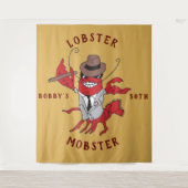 Kreeft Mobster 🦞 Funny Cartoon Gangster Wandkleed (Voorkant)