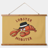 Kreeft Mobster 🦞 Schattigee Cartoon gangster met  Hangend Wandkleed (Voorkant)