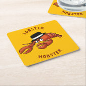 Kreeft Mobster 🦞 Schattigee Cartoon gangster met Kartonnen Onderzetters (Schuin)