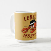 Kreeft Mobster 🦞 Schattigee Cartoon gangster met  Koffiemok (Voorkant links)