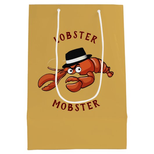 Kreeft Mobster 🦞 Schattigee Cartoon gangster met  Medium Cadeauzakje (Achterkant)