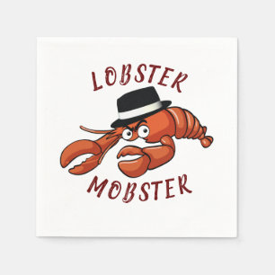 Kreeft Mobster 🦞 Schattigee Cartoon gangster met  Servet