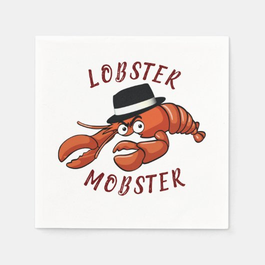 Kreeft Mobster 🦞 Schattigee Cartoon gangster met Servet (Voorkant)