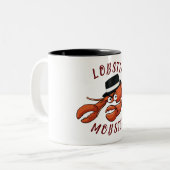 Kreeft Mobster 🦞 Schattigee Cartoon gangster met  Tweekleurige Koffiemok (Voorkant links)
