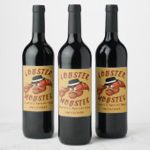 Kreeft Mobster 🦞 Schattigee Cartoon gangster met  Wijn Etiket (Flessen)