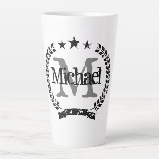  kreeft naam monogram latte koffie mok gift (Voorkant)