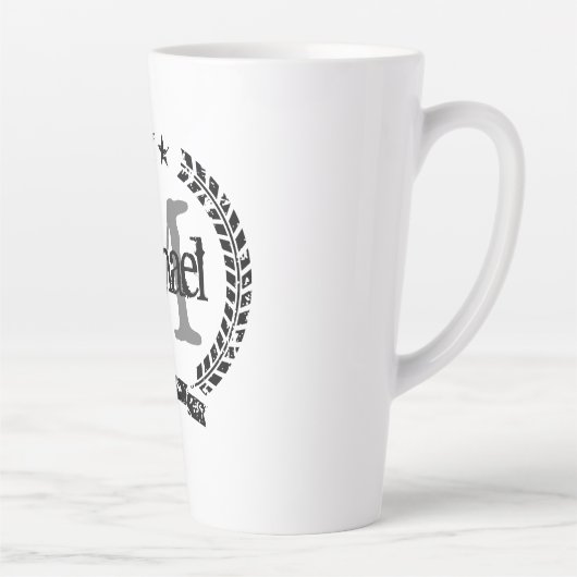  kreeft naam monogram latte koffie mok gift (Rechts)