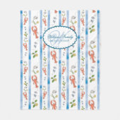 Kreeft Naam Monogram Nautisch Strand Verhuur Huis Fleece Deken (Voorkant)