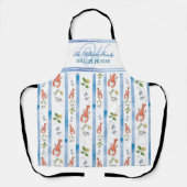 Kreeft Naam Monogram Nautisch Strand Verhuur Huis Schort (Voorkant)