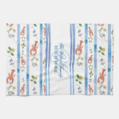 Kreeft Naam Monogram Nautisch Strand Verhuur Huis Theedoek (Horizontaal)