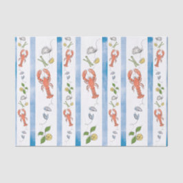 Kreeft Nautical Seafood Citrus Citrus Waterverf Tissuepapier