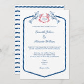 Kreeft Nautisch Monogram Script Marine Wedding Kaart (Voorkant / Achterkant)