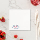 Kreeft Nautisch Monogram Script Marine Wedding Servet (Insitu)