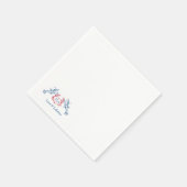 Kreeft Nautisch Monogram Script Marine Wedding Servet (Hoek)