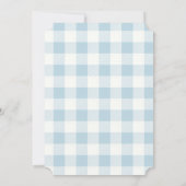 Kreeft nautische bruiloft monogram blauw gingham kaart (Achterkant)