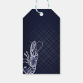 kreeft navy blauw elegante chique partij gunst cadeaulabel (Achterkant)
