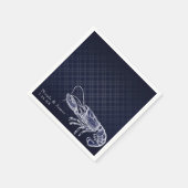  kreeft Navy Blue Elegant Chic Receptie Servetten (Hoek)