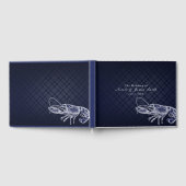 kreeft Navy Blue Elegant Chic Wedding Gastenboek (Volledig)
