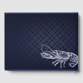 kreeft Navy Blue Elegant Chic Wedding Gastenboek (Achterkant)