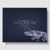 kreeft Navy Blue Elegant Chic Wedding Gastenboek (Voorkant)