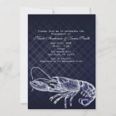  kreeft Navy Blue Elegant Invitations Kaart (Voorkant)