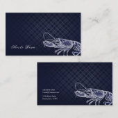 kreeft Navy Blue Elegant Zee Food Custom Visitekaartje (Voorkant / Achterkant)