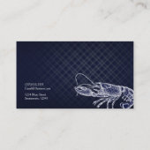 kreeft Navy Blue Elegant Zee Food Custom Visitekaartje (Achterkant)