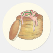 Kreeft Newburg Newberg Retro Seafood Vol-au-Vent Ronde Sticker (Voorkant)