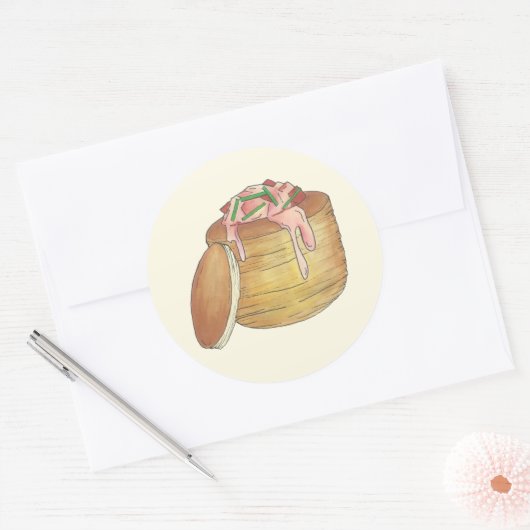 Kreeft Newburg Newberg Retro Seafood Vol-au-Vent Ronde Sticker (Envelop)