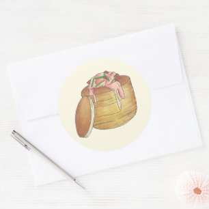 Kreeft Newburg Newberg Retro Seafood Vol-au-Vent Ronde Sticker
