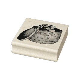 Kreeft Newburg Newberg Retro Vis en zeevruchten Bl Rubberstempel