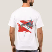 kreeft onder versnipperde vlag t-shirt (Achterkant)