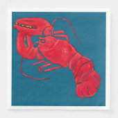 Kreeft op blauwe achtergrond door Marsden Hartley Servet (Voorkant)