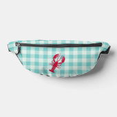 Kreeft op Blauwe Gingham Heuptasje (Liggend)