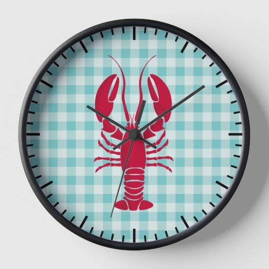 Kreeft op Blauwe Gingham Keuken (Voorkant)