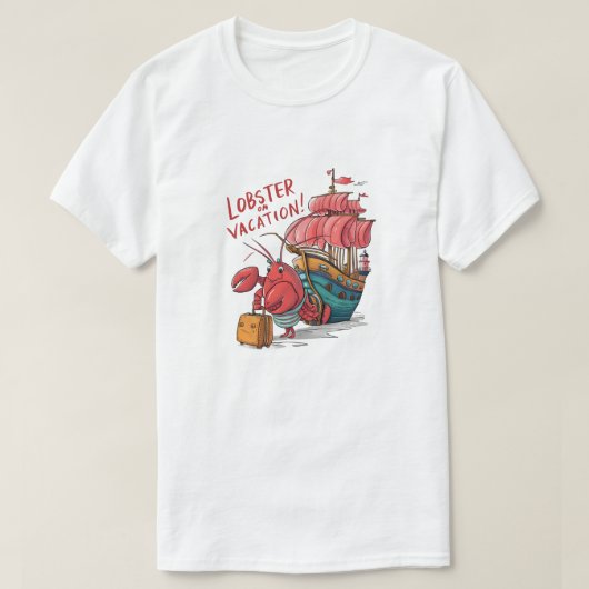 Kreeft op vakantie t-shirt (Design voorkant)