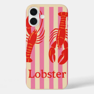Kreeft Pop Bold Crustaceans op Snoep Stripes iPhone 16 Plus Hoesje
