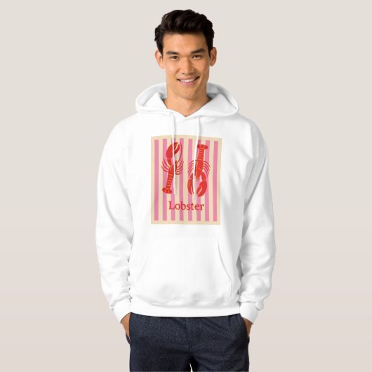 Kreeft Pop Bold Crustaceans op Snoep Stripes Hoodie (Voorkant volledig)