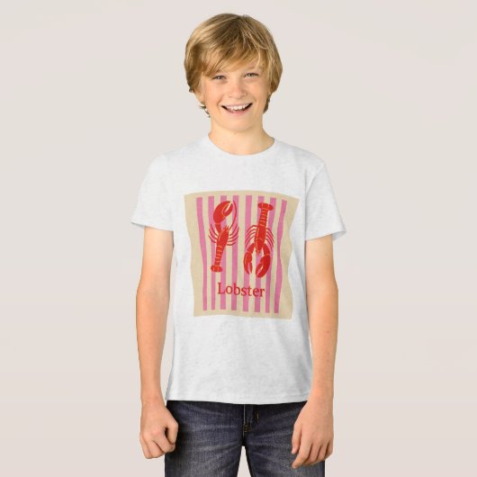 Kreeft Pop Bold Crustaceans op Snoep Stripes Tri-Blend Shirt (Voorkant volledig)