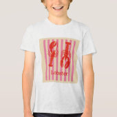 Kreeft Pop Bold Crustaceans op Snoep Stripes Tri-Blend Shirt (Voorkant)